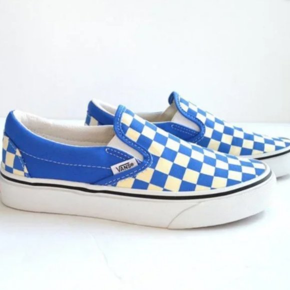 Vans slip on checkerboard blue nebulas sneaker sho - Picture 2 of 4